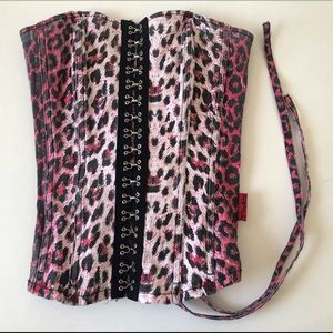 Tripp NYC XS Pink Leopard Corset